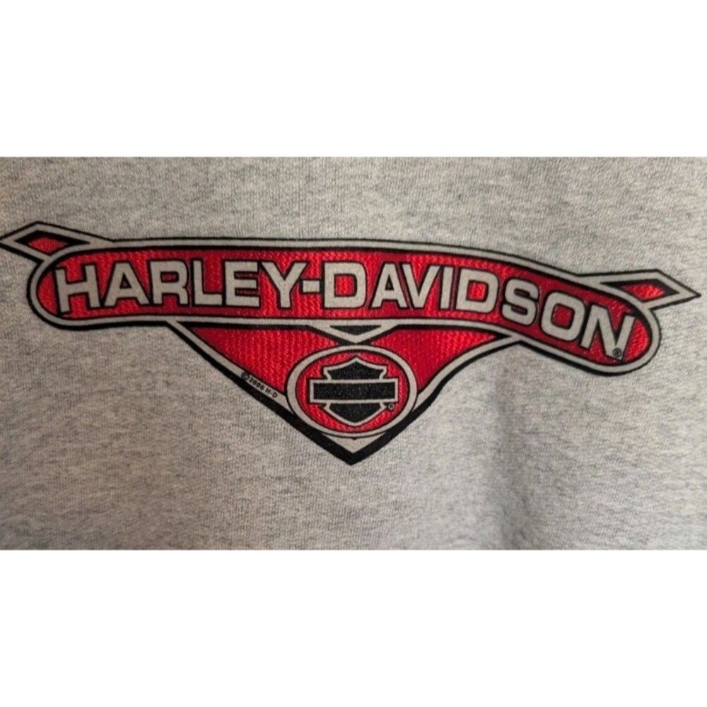 Y2K Harley Davidson Gray Sweatshirt Mens Pullover Size 2XL Xenia, OH Buckminn's - Picture 3 of 8